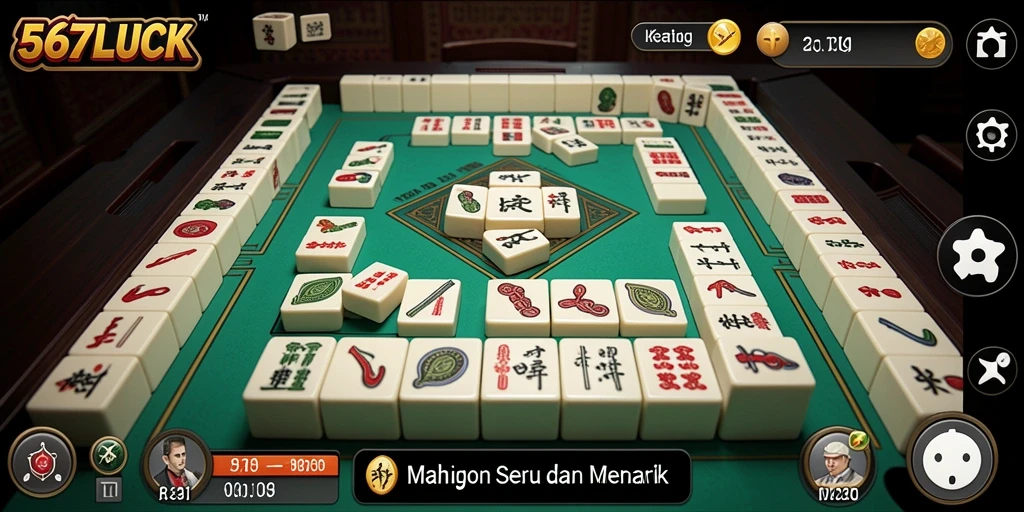 Tampilan gameplay seru di 567LUCK dengan aksi Mahjong yang mendebarkan.