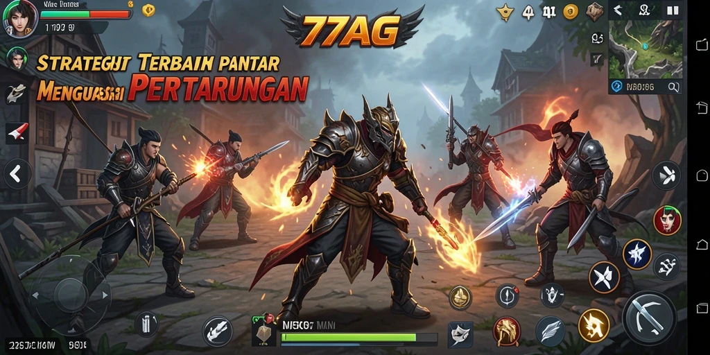 Tampilan gameplay menegangkan dalam 77AG yang penuh strategi.
