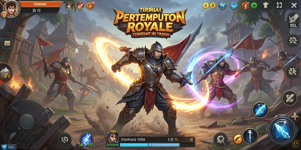 Tampilan gameplay seru pertempuran Battle Royale di 9SL.