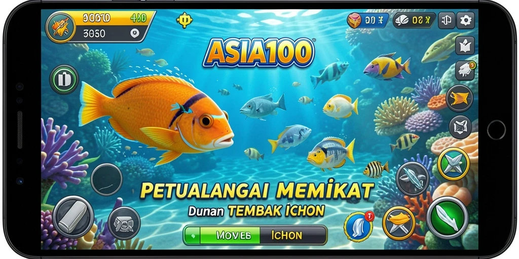 Screenshot gameplay ASIA100 menampilkan aksi seru dalam Tembak Ikan.
