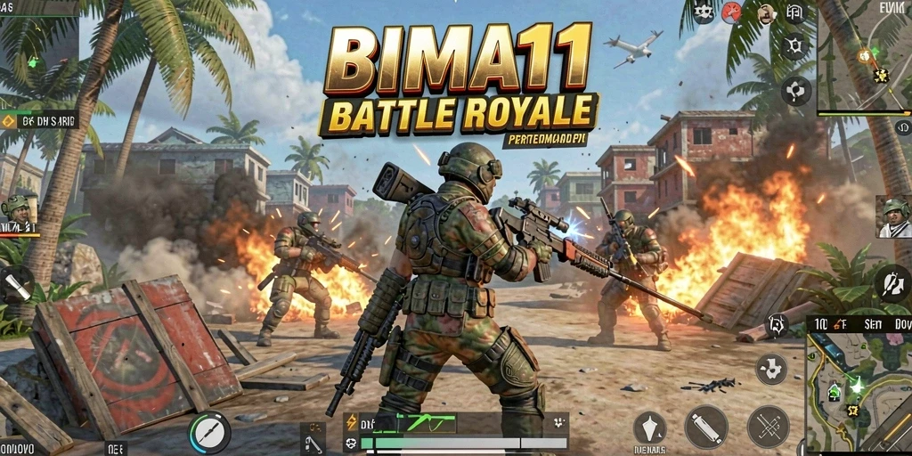 Tangkapan layar gameplay <strong>BIMA11</strong> yang menampilkan aksi pertempuran seru.