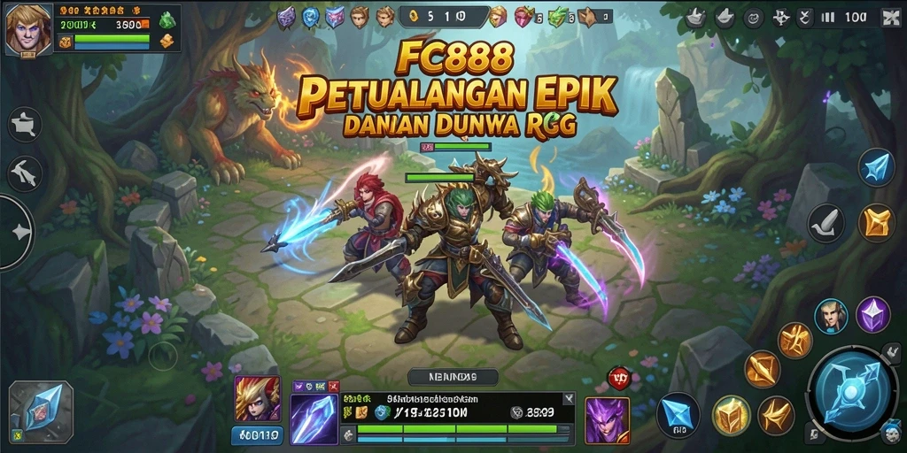 Tampilan mendebarkan dari gameplay RPG di FC888.