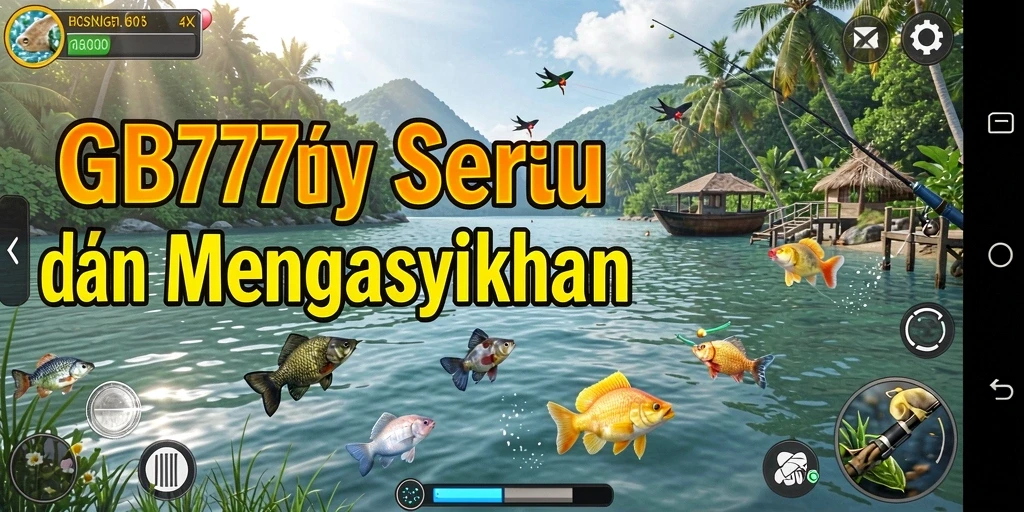 Tampilan gameplay GB777 dengan aksi memancing yang seru.