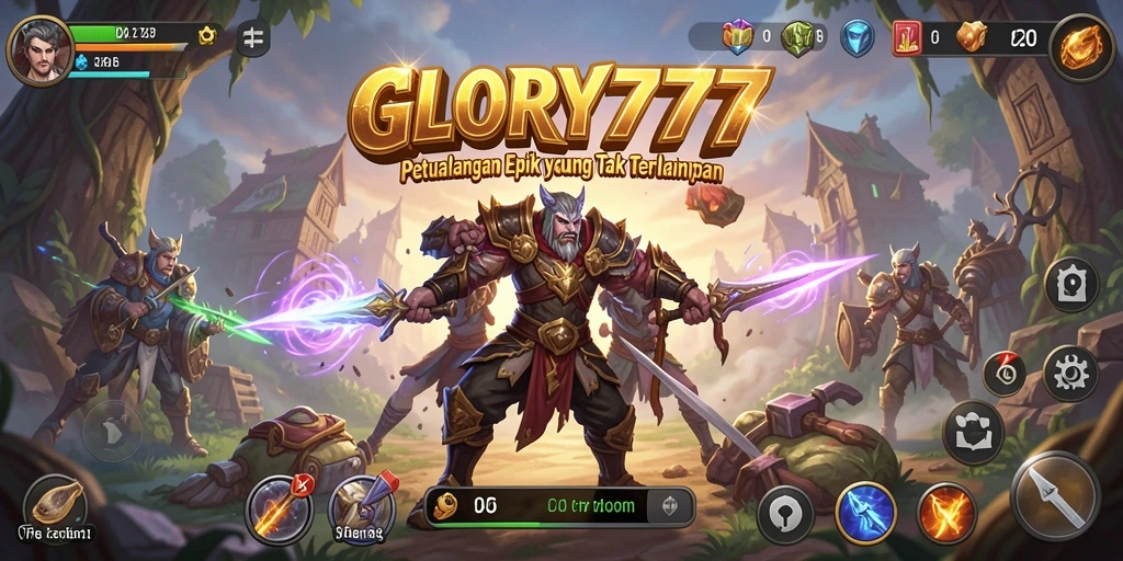 Tampilan menarik dari gameplay petualangan di GLORY777.