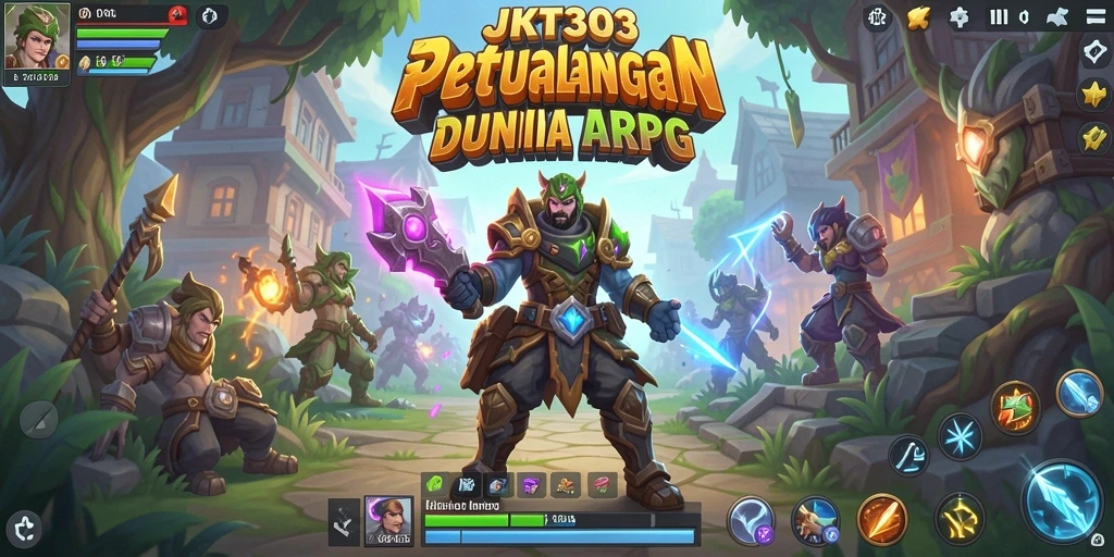 Screenshot JKT303 menampilkan aksi pertarungan seru di dunia fantasi.