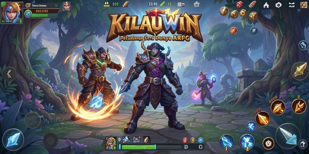 Screenshot gameplay KILAUWIN menampilkan pertempuran seru dalam dunia fantasi.