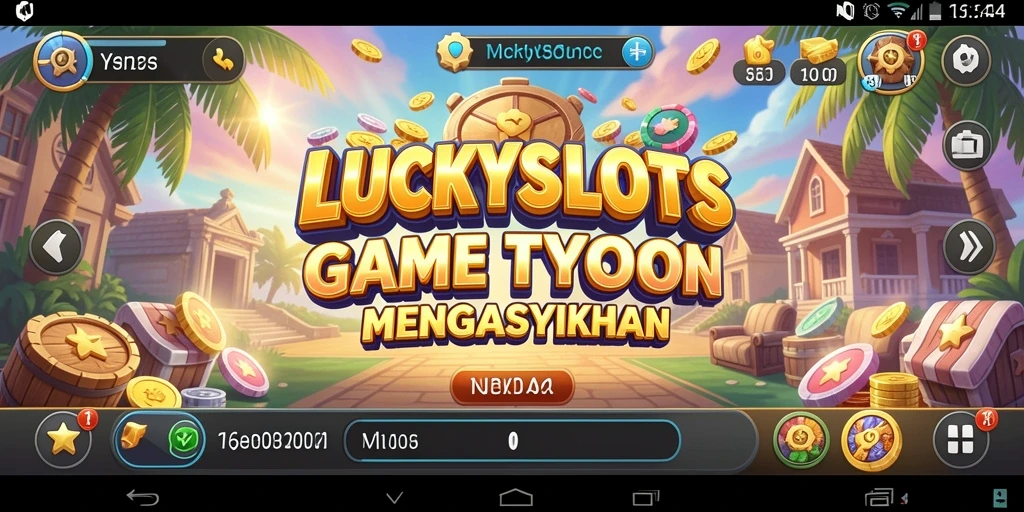 Tampilan gameplay menarik dari LUCKYSLOTS saat membangun kasino.