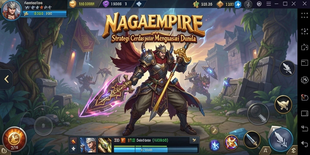 Tampilan gameplay epik dalam NAGAEMPIRE dengan strategi yang menegangkan.