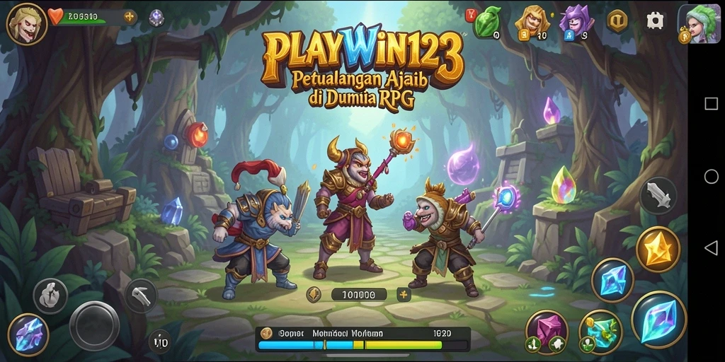 Tangkapan layar utama dari gameplay RPG PLAYWIN123 yang seru.