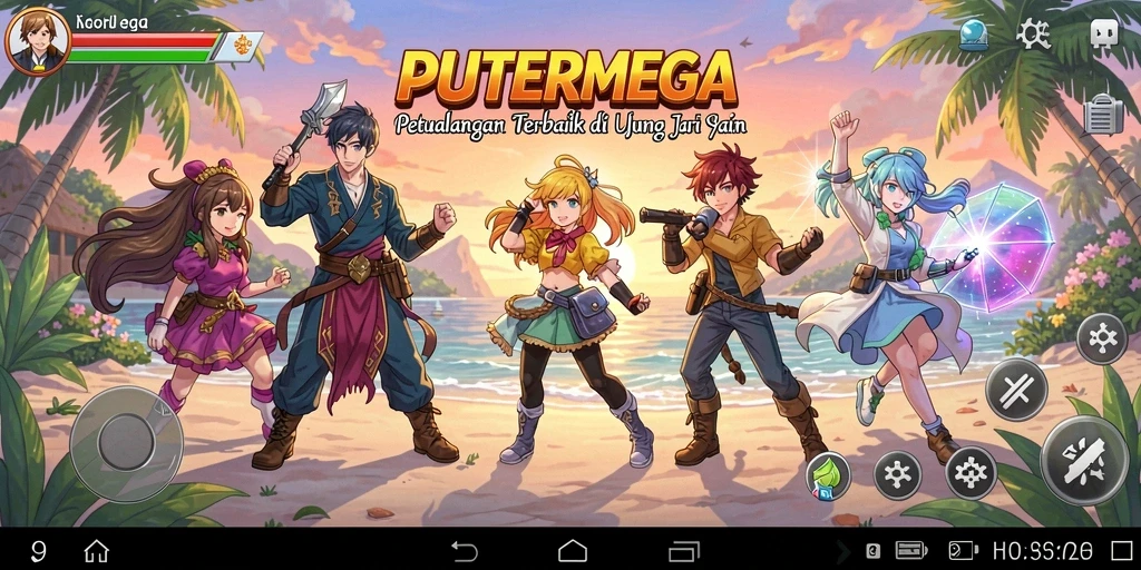Tampilan gameplay PUTERMEGA dengan karakter Anime menawan.