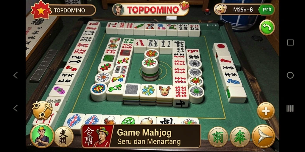 Screenshot utama menunjukkan gameplay seru dan grafis menawan dari TOPDOMINO.