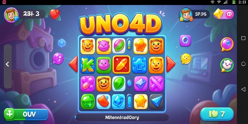 Gameplay menantang dari UNO4D dengan elemen Match-3.