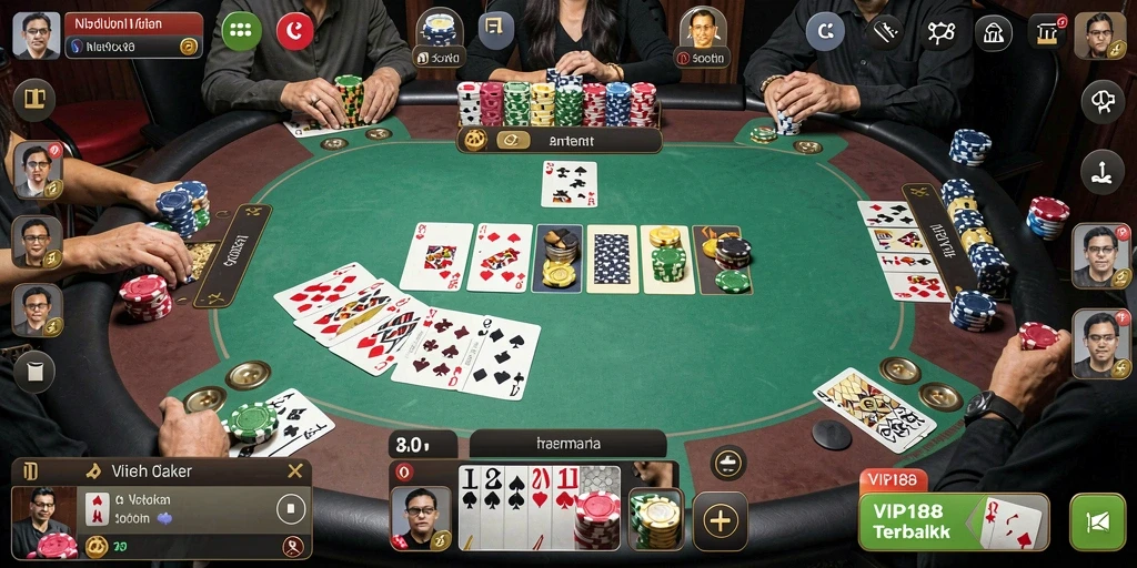 Screenshot gameplay Poker yang seru di VIP188.