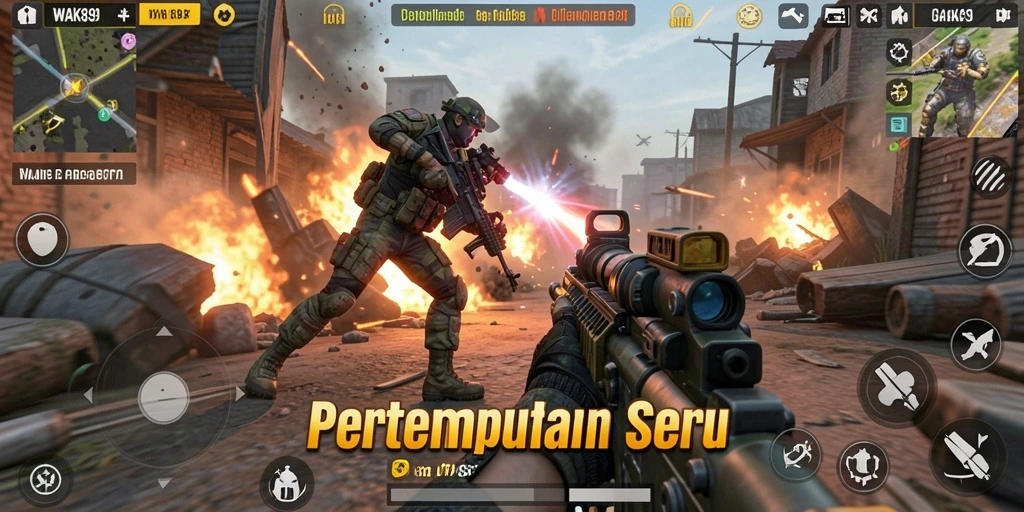 Tangkapan layar gameplay WAK89 dengan aksi tembak-menembak yang mendebarkan.